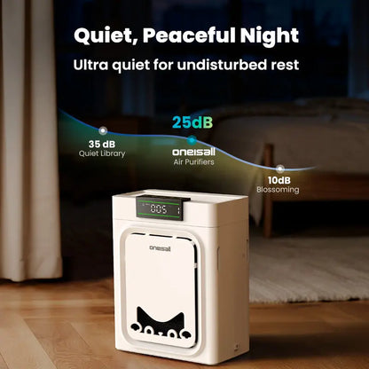 Oneisall Pet-Friendly Air Purifier - 3-in-1 HEPA Filter with Activated Carbon for Odor Removal & Allergen Relief