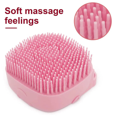 Pet Bath Massage Brush & Soap Dispenser - Silicone Shampoo Massager for Dogs & Cats
