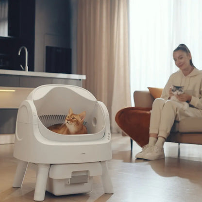 Petpivot Autoscooper 11: Self-Cleaning Open-Top Cat Litter Box with Odor-Free Waste Disposal & Trash Bags - Perfect for Summer Pet Lovers!