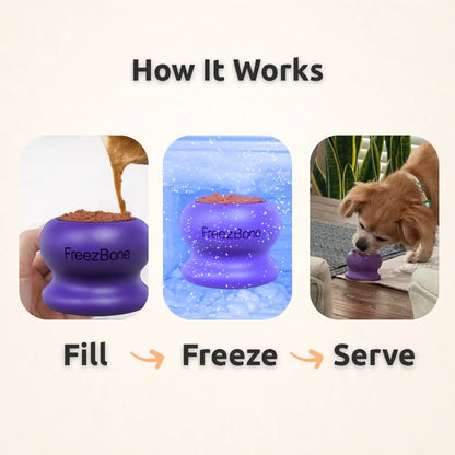 Durable Fillable Dog Chew Bone - Freezball for Endless Fun!