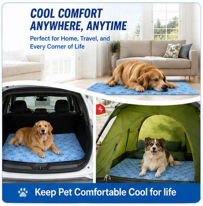 Ultimate Pet Cool Pad - Washable Gel & Waterproof Ice Silk for Dogs & Cats, Perfect for Couch & Crate (Sizes S-L)