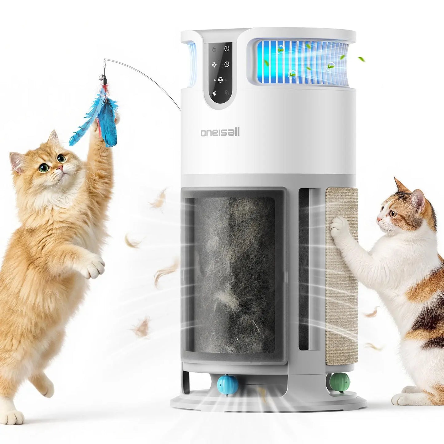 Oneisall Pet-Friendly Air Purifier - 3-in-1 HEPA Filter with Activated Carbon for Odor Removal & Allergen Relief