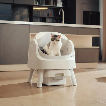 Petpivot Autoscooper 11: Self-Cleaning Open-Top Cat Litter Box with Odor-Free Waste Disposal & Trash Bags - Perfect for Summer Pet Lovers!