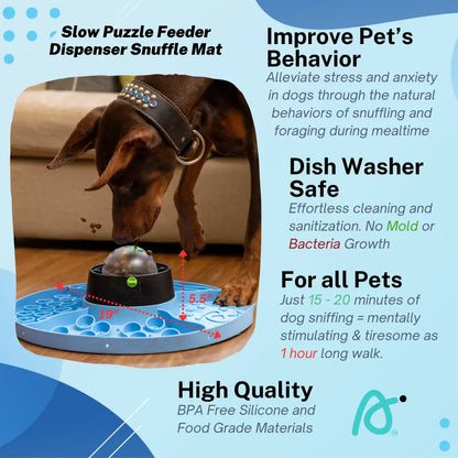 Interactive 8-In-1 Slow Feeder Snuffle Mat Puzzle for Dogs and Cats