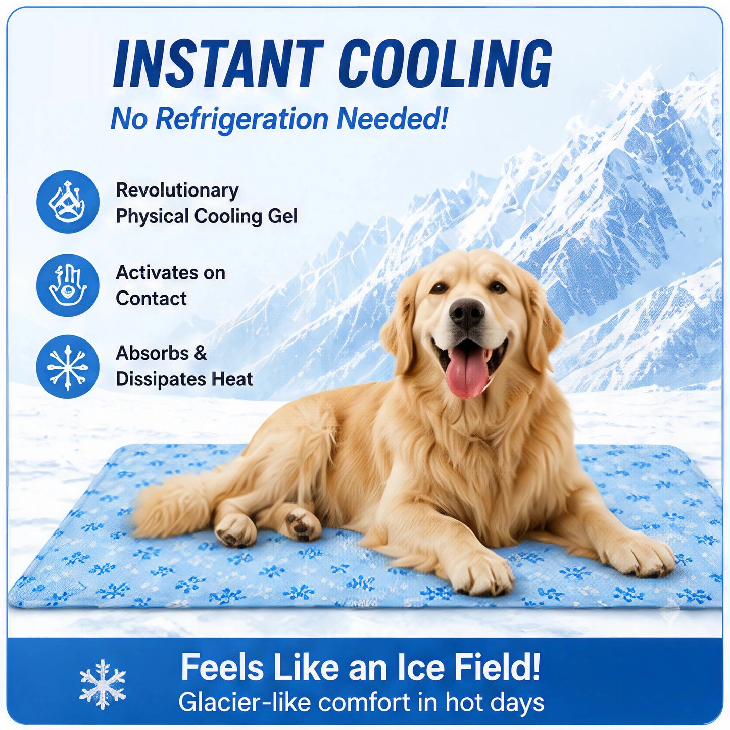 Ultimate Pet Cool Pad - Washable Gel & Waterproof Ice Silk for Dogs & Cats, Perfect for Couch & Crate (Sizes S-L)