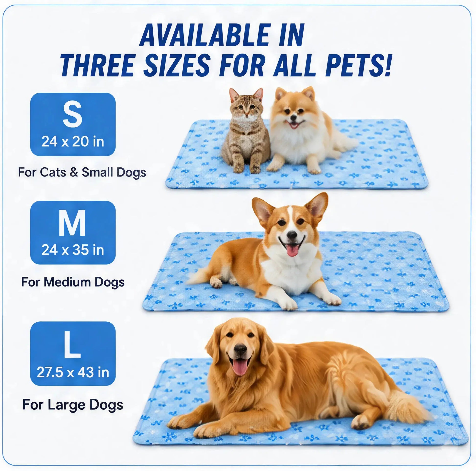 Ultimate Pet Cool Pad - Washable Gel & Waterproof Ice Silk for Dogs & Cats, Perfect for Couch & Crate (Sizes S-L)
