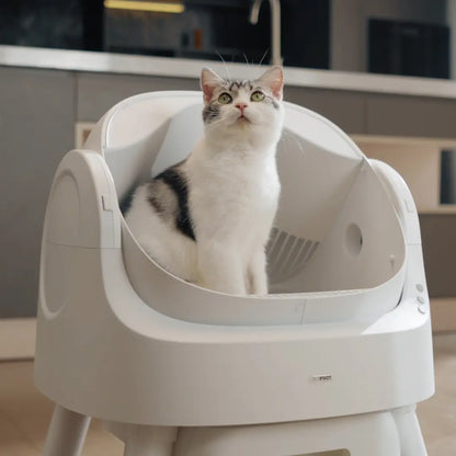 Petpivot Autoscooper 11: Self-Cleaning Open-Top Cat Litter Box with Odor-Free Waste Disposal & Trash Bags - Perfect for Summer Pet Lovers!