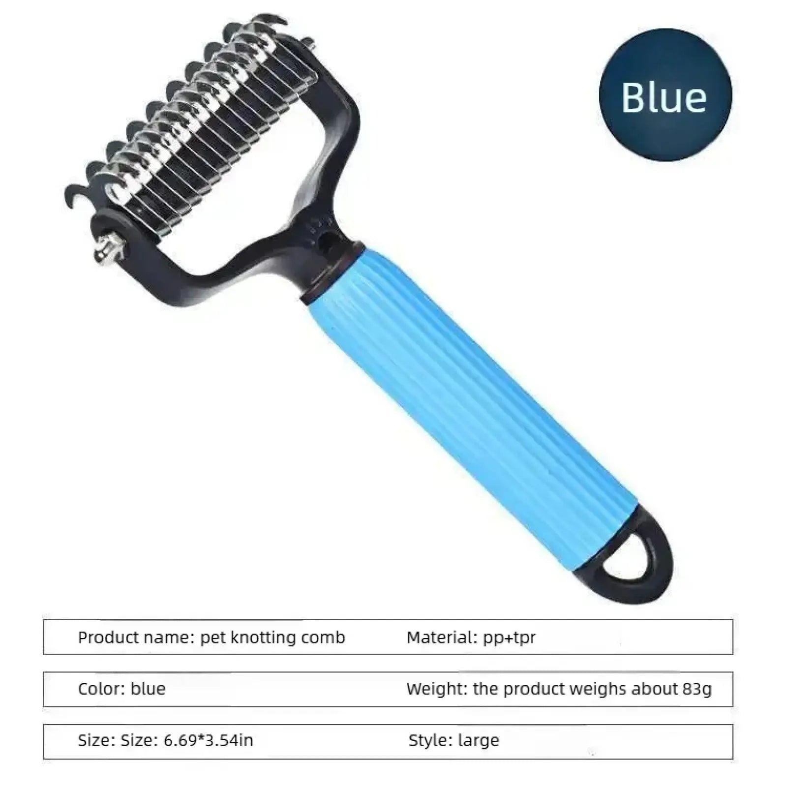 Ultimate Pet Grooming Tool - Double-Sided Stainless Steel Detangling Comb for Dogs, Effortless Shedding & Matted Hair Removal, Essential Daily Coat Care Supplies