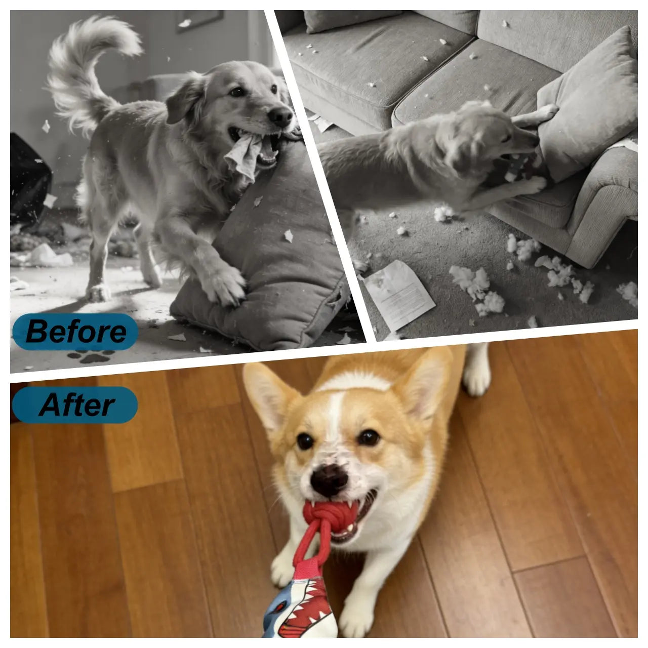 Ultimate Interactive Tug Toy for Dogs - Strengthen Bond & Clean Teeth - Perfect for Indoor & Outdoor Play - Ideal for Small & Medium Breeds