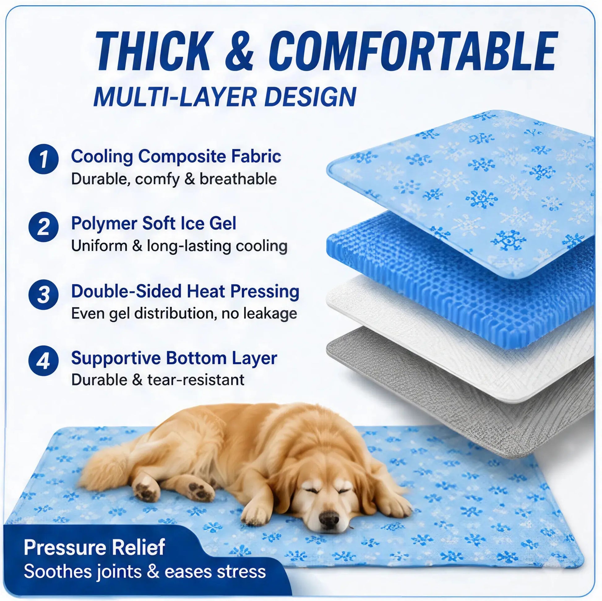 Ultimate Pet Cool Pad - Washable Gel & Waterproof Ice Silk for Dogs & Cats, Perfect for Couch & Crate (Sizes S-L)