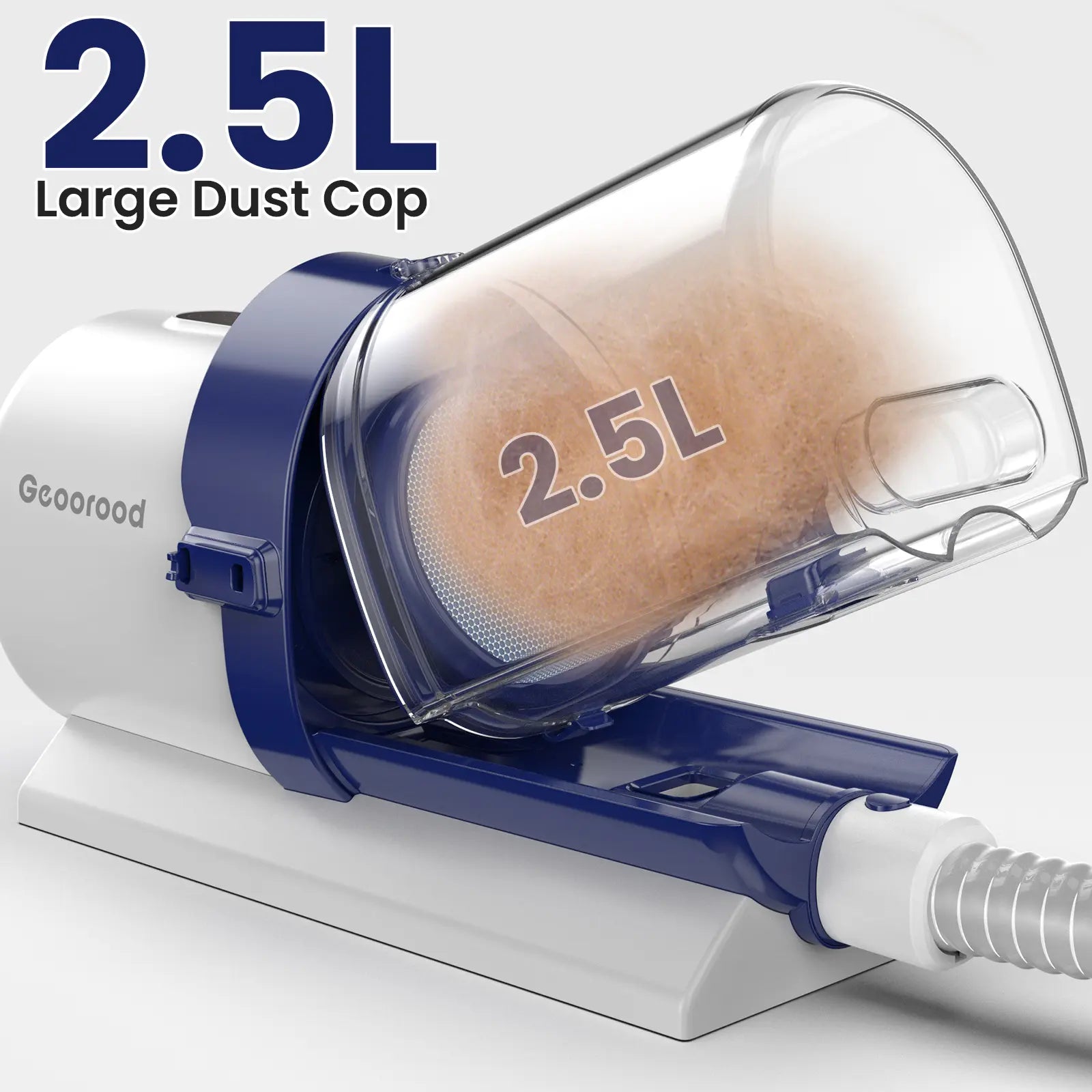 Geoorood All-In-One Dog Grooming Kit with Vacuum Brush - Powerful 13Kpa Suction, Lightweight Design, Stainless Steel Blades - Perfect for Pet Lovers!